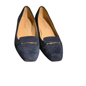 Talbots "Milly" Suede Loafers in the Color Indigo Blue.